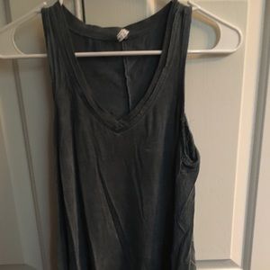 Long Blue Flowy Tank